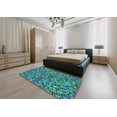 thumbnail image 5 of Ahgly Company Machine Washable Indoor Rectangle Transitional Blue Jay Blue Area Rugs, 3' x 5', 5 of 7