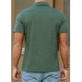 thumbnail image 4 of QDG Mens Polo Short Sleeve Shirt Casual Button Polo T Shirt with Pocket Designed Collared Golf Shirt Green L, 4 of 9