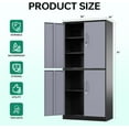 thumbnail image 3 of Letaya Metal Storage Cabinets with Lock Door and Shelves, Steel Garage Tool Cabinets for Home,Office, Warehouse,Lockers(71"-Black Gray), 3 of 17
