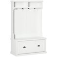 thumbnail image 1 of HOMCOM Hall Tree Shoe Storage Rack Bench for Hallway Corner White, 1 of 10