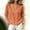 Orange, variant on Women's Short Sleeve Striped V-Neck Short Sleeve Flutter Tee Regular Fit Regular Casual Stretchable Collarless Pull-On
