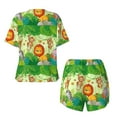 thumbnail image 5 of Naloa African Animals in the Jungle Women's Short-Sleeved Pajama Set, Loungewear, Summer pajamas, Breathable Cozy - X-Large, 5 of 9