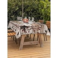 thumbnail image 4 of 60x84 Inch Outdoor Tablecloth with Umbrella Hole Zipper Rectangle Rustic Star Brown Rectangular Tablecloths Outside Waterproof Vintage Plants Berry Wooden Grain Patio Table Cover for Picnic Party, 4 of 8