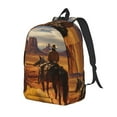 thumbnail image 5 of Defioc Western Desert Cowboy Cloud for Canvas Backpack,Travel Rucksack Unisex Knapsack Laptop Backpack for Work & College -Medium, 5 of 7