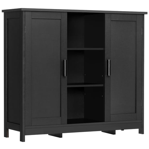Storage Cabinet Freestanding Floor Cupboard Accent Storage Organizers With 2 Doors And 4 Shelves Sideboard Buffet Cabinet For Living Room Entryway Bathroom Home Office