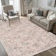 thumbnail image 2 of HOMERRY 10' x 13' Area Rug for Living Room Boho Vintage Rug Non Slip Throw Rugs Floral Bedroom Rug, Pink, 2 of 5
