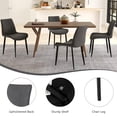 thumbnail image 4 of Set of 4 Modern Dining Chairs Faux Leather Metal Construction Cushioned Seats，Comfortable Office Chair-Gray, 4 of 7