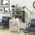 thumbnail image 4 of 3-layer Rolling Utility Car, Mobile Bookshelf, Multifunctional Mobile Bookshelf with Lockable Casters, Suitable for Learning, Office, Kitchen, Classroom, 4 of 4