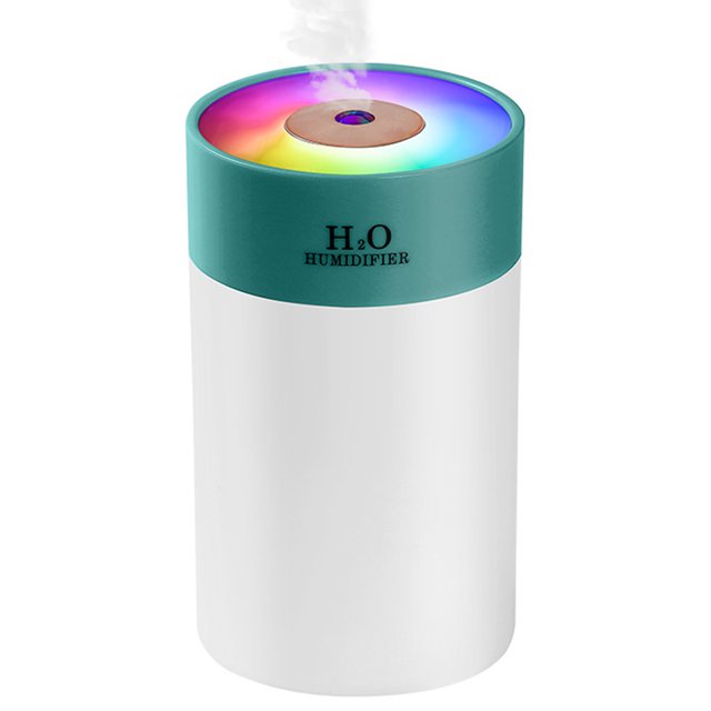 Mini humidificador, humidificador de vapor frío pequeño de 260 ml con luz LED nocturna colorida, humidificador de escritorio personal USB para automóvil, oficina, hogar, viajes, apagado