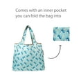 thumbnail image 4 of Wrapables Foldable Tote Nylon Reusable Grocery Bag (Set of 2), Blue Whales, 4 of 5