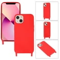 thumbnail image 2 of Allytechgroup Crossbody Lanyard Strap Case For Apple iPhone 15 Plus, Ultra Slim Colorful Case for Women Girls, Non-Slip Shockproof Silicone Soft Cover Case for iPhone 15 Plus - Red, 2 of 8