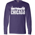 thumbnail image 3 of Inktastic Chicago Skyline Grunge Long Sleeve T-Shirt, 3 of 5