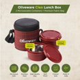 thumbnail image 2 of Cleo Lunch Box With Premium Fabric Bag - Red | 2 Inner Steel Containers With Airtight Lids, 450ml & 600ml - BPA Free, Microwave Safe & Leak Proof, 2 of 5