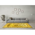 thumbnail image 3 of Ahgly Company Machine Washable Indoor Square Animal Yellow Traditional Area Rugs, 4' Square, 3 of 4