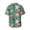thumbnail image 2 of Xecao offers the Tropical Flamingo for Men's Casual Short-sleeved Shirt, a button-up collared shirt with a pocket, perfect for beach vacations and yacht travel in the X-Large size., 2 of 7