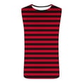 thumbnail image 4 of Mens Tank Tops Summer Qiggri Men Stripe Printed Casual Sports Elastic Fashionable T-Shirt Round-Neck Top, 4 of 5