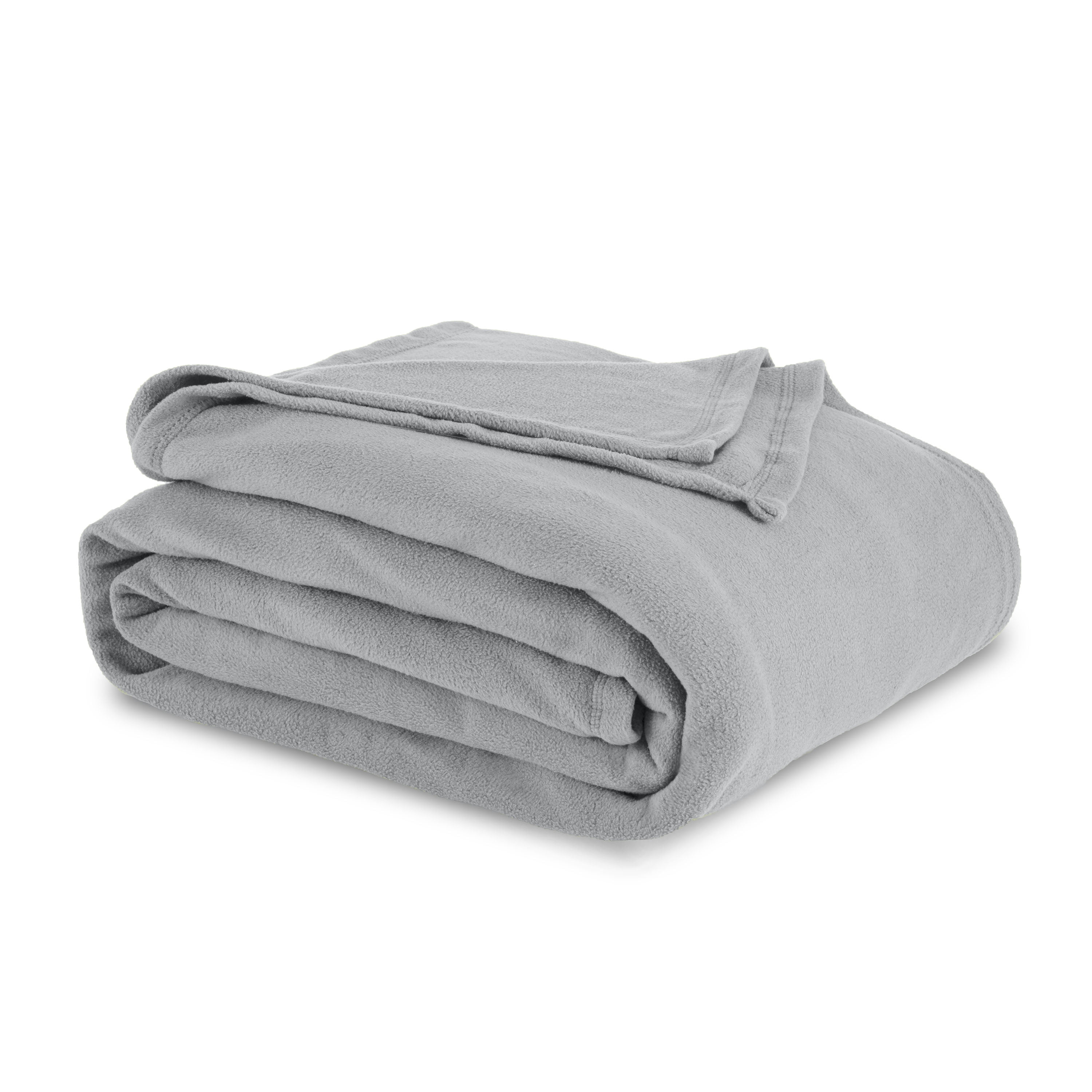 Soft All-Season Microfleece Bed Blanket – Lightweight Cozy Throw – King Size – Light Grey