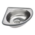 thumbnail image 2 of Wall Mount Kitchen Sink, Stainless Steel Triangle Wash Basin, Small Bathroom Corner Basin Sinks, Single Bowl Sink for Kitchen RV Caravan Camper Boat, 2 of 4
