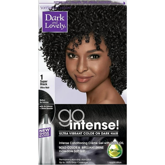 Dark And Lovely Go Intense Ultra Vibrant Hair Color, Super Black, 1, Pack of 1