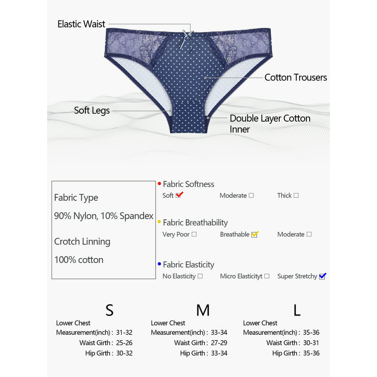 Unique Bargains Women's Plus Size 2 Piece Lace Polka Dots Matching Bras and Panty  Set 