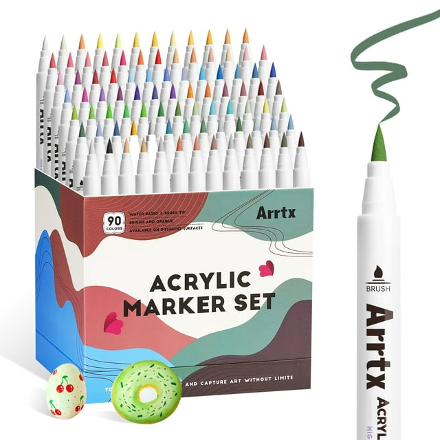Rotuladores de pintura acrílica Arrtx de 90 colores para artistas