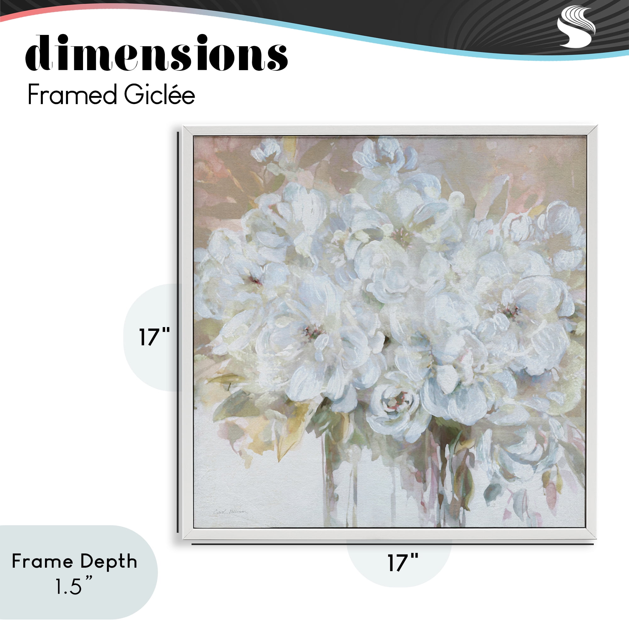 Stupell Industries Soft White Bouquet Serenity White Framed Giclee Art, design by Carol Robinson