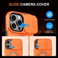 thumbnail image 3 of Slide Privacy Lens Phone Case for Apple iPhone 14 Pro Max, Built-in Magnetic Ring 360° Rotatable Metal Kickstand Hard PC Soft TPU Shockproof Protective Case, 3 of 8