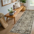 thumbnail image 2 of Haperlare 2'x6' Vintage Floral Runner Rug Soft Oriental Carpet, Washable Rug Non Slip TPR Backing Low Pile Rugs for Hallway Entryway Bedroom Playroom, Brown, 2 of 7