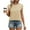 Khaki, variant on Womens Blouses Summer Casual Cap Short Sleeve Tops Basic Textured Solid Color Round Neck T Shirts Blouse