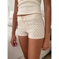 thumbnail image 5 of ZAXARRA Women Lounge Shorts, Low Waist Button Closure Printed Slim Pajama Shorts Sleepwear, 5 of 6