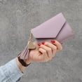 thumbnail image 4 of Cartera corta sencilla para mujer, monedero con borlas, bolso para tarjetas Púrpura Baoblaze Pequeña billetera triple para mujer, 4 of 8