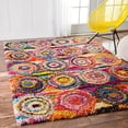 thumbnail image 1 of nuLOOM Tapis Shag Cercles Kindera, 4 Pieds x 6 Pieds, Multi, 1 of 5