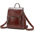thumbnail image 1 of LinYooLi Fashion Backpack for Women Genuine Leather Handbag Flap Shoulder Bag Large Capacity Satchel Purse, 1 of 7