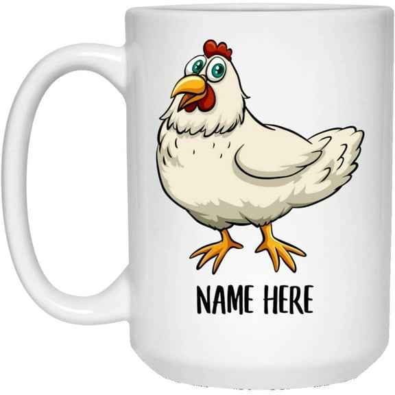 Funny Chicken Hen Personalized Name Christmas 2022 Gifts Coffee Mug White 15 Oz