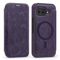 for Google Pixel 9a Wallet Case, Compatible with MagSafe, Support Wireless Charging, Slim Fit Premium PU Leather Flip Folio Cover with Card Slots Case Wallet for Google Pixel 9a - Purple