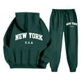 thumbnail image 4 of Aihuaihua Mens NEW YORK Tracksuit Full Set 2 Piece Tracksuit Hoodies with Sweatpants Track Jacket and Jogging Bottoms 2 Piece Outfits Green XXXL, 4 of 8