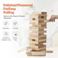 thumbnail image 3 of VEVOR Tumbling Timber Toy, 60 Blocks Giant Tumble Tower Blocks Game, Pine Wood Tumbling Tower Game with Carry Bag and Scoreboard, Wooden Stacking Game, Tumble Tower Family Games for Indoor/Outdoor, 3 of 8