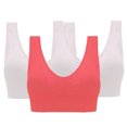 thumbnail image 2 of Womens Bras 3-Pack Sports Bra Without Support Yoga Running Underwears Wireless Bras for Women WatermelonRed S, 2 of 7