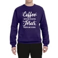 thumbnail image 2 of Wild Bobby Coffee Gets Me Started Jesus Keeps Me Going Inspirational/Christian Unisex Crewneck Graphic Sweatshirt, Purple, Medium, 2 of 5