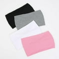 thumbnail image 4 of 4 Packs Wide Headbands for Women Pink Stylish Head Wraps Summer Boho Thick Hairbands Large African Sport Yoga Turban Headband Hair Accessories, Solid Color, 4 of 11