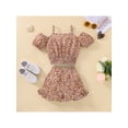 thumbnail image 2 of Chollius 2-7Y Girls PrintedSling Cold Shoulder Short Sleeve Tops+Daisy Flower Printed Elastic Waist Shorts, 2 of 9