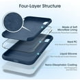 thumbnail image 3 of Liquid Silicone Case for iPhone X/XS (5.8''), [Scratch-Resistant, Anti-Fingerprint, Shockproof] Protective Slim Fit Phone Case, 4-Layer Cover with Microfiber Lining, Silky-Soft Touch, Navy Blue, 3 of 7