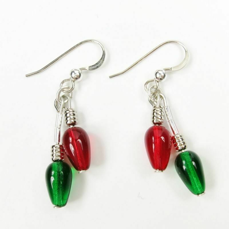 christmas light earrings