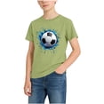 thumbnail image 2 of BXJX Boys Summer T-Shirts, Crew Neck Short Sleeves Sport Casual Kids Graphic Tees Army Green Size 12-13 T, 2 of 7