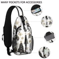 thumbnail image 2 of Sling Backpack,White Christmas Tree and Snowflake Pattern Crossbody Bag with Water Bottle Holder,Waterproof Sling Bag for Men/Women with Chest Phone Holder for Hiking,Travel, 2 of 6