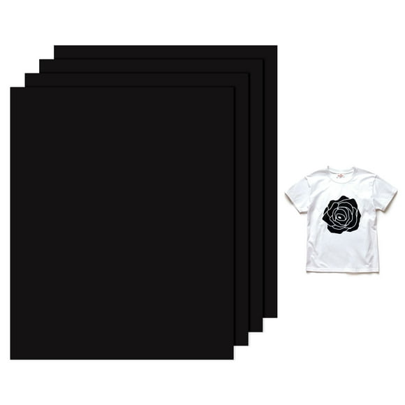 Uxcell 4 Hojas de Vinilo Puff 3D para Transferencia de Calor 12x10 Pulgadas Negro para Camisetas y Proyectos de Tela DIY