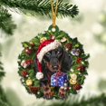 thumbnail image 4 of Decoraciones navideñas, regalo divertido para amantes, corona navideña colgante acrílica, colgantes de perro salchicha para adorno para árbol de Navidad, 4 of 4