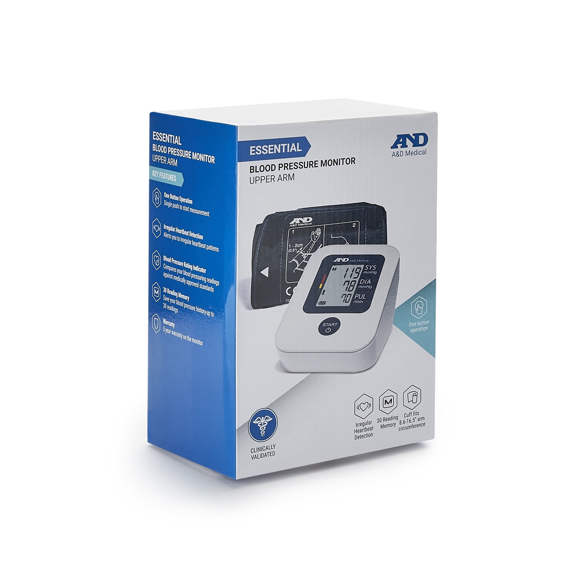 A&D Medical Automatic Digital Blood Pressure Monitor, Wide A&D Medical Automatic Digital Blood Pressure Monitor, Wide