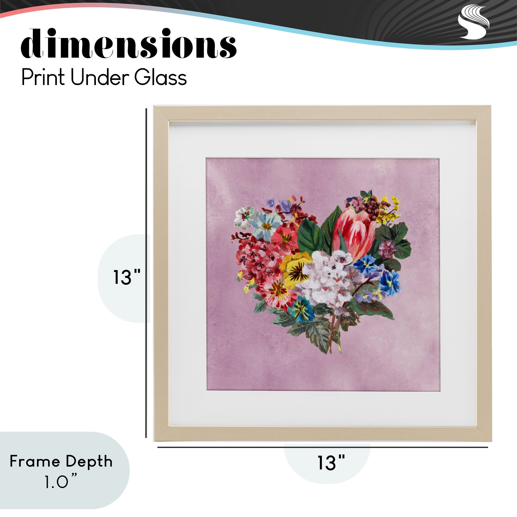 Stupell Industries Heart Shaped Garden Blooms Birch Framed Print Under Glass, design by Melissa Wang