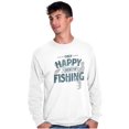 thumbnail image 3 of Fishing Funny Happy Angler Fishermens Men's Long Sleeve Tee T Shirt Brisco Brands S, 3 of 6